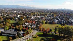 Aerial view of Queen Elizabeth Park, Vancouver, BC